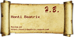 Honti Beatrix névjegykártya