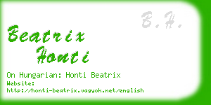 beatrix honti business card